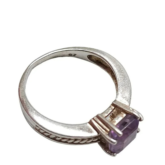 QJ Signed 925 Sterling Silver Light Purple Tourmaline Ring SZ 7.25 VTG - Picture 6 of 9